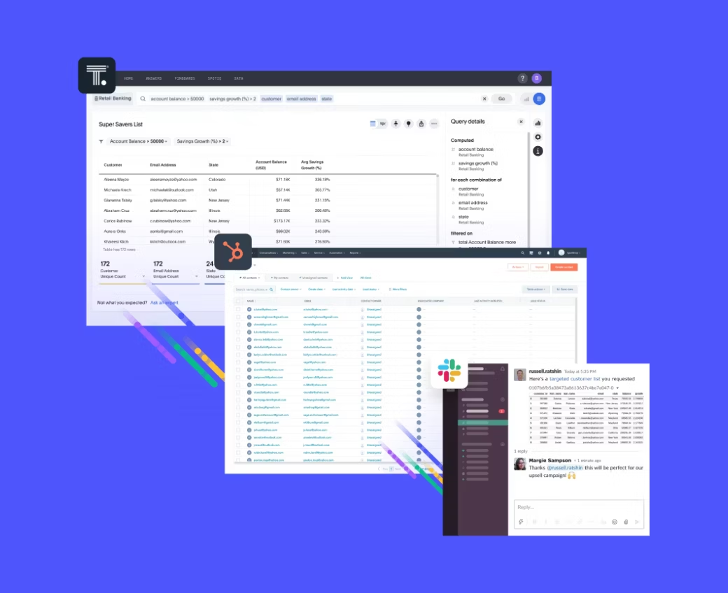 Graphic showing how data flows to a dashboard to create embedded analytics. 