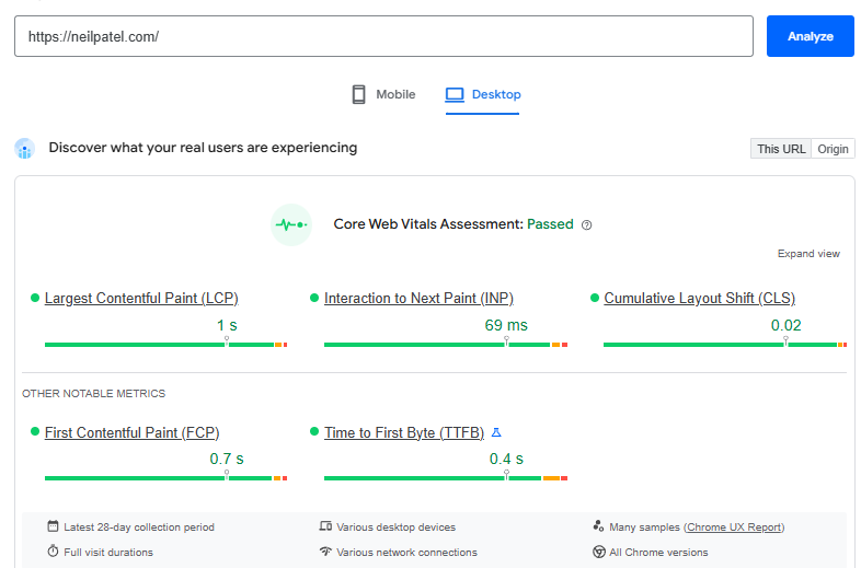 SaaS SEO Strategy - Google PageSpeed Insights