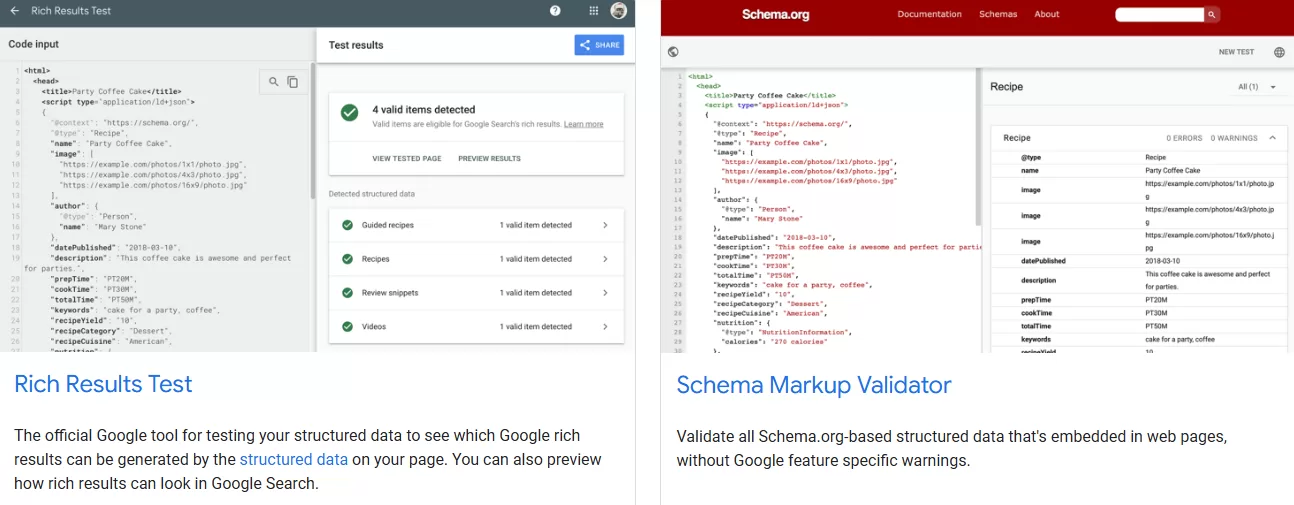 Schema Markup For SEO - Validation Tools